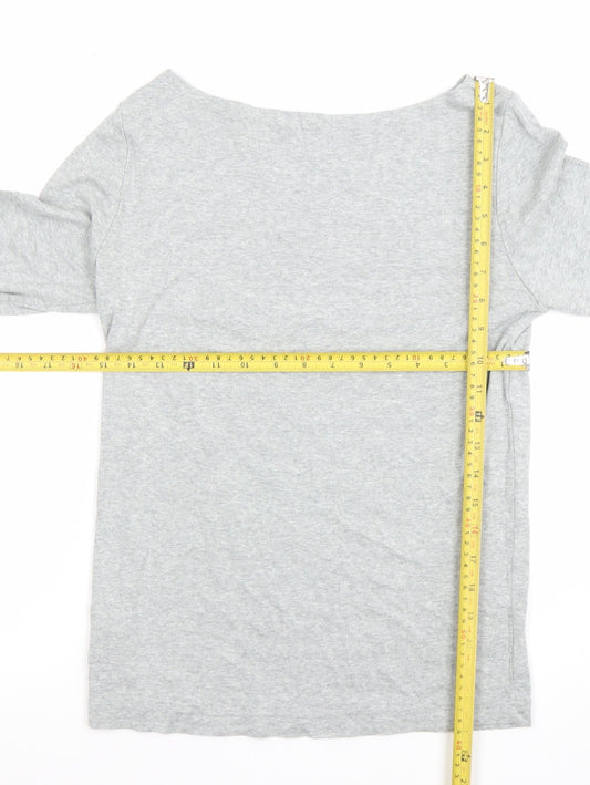 GAP Women’s Grey Long Sleeve Basic Boat Neck Tee Size M