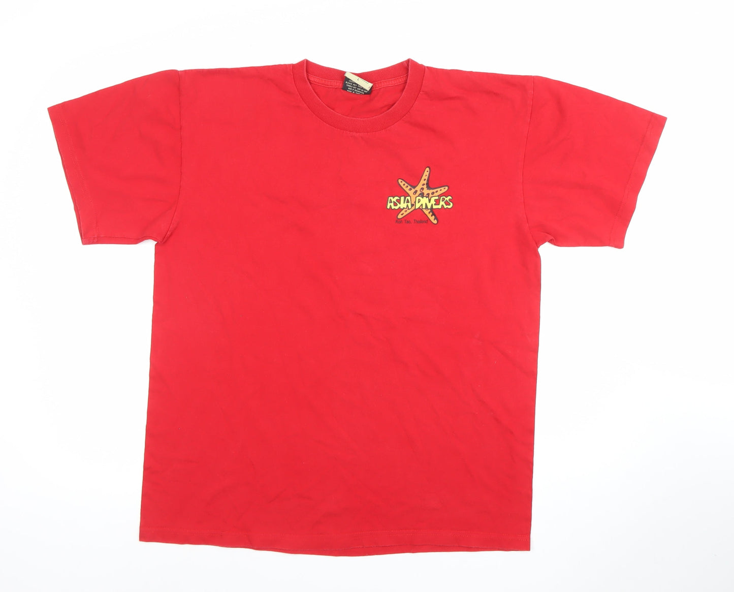Mens UK Size L Manga Red  T-Shirt