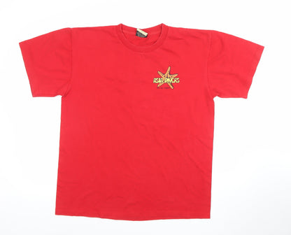 Mens UK Size L Manga Red  T-Shirt