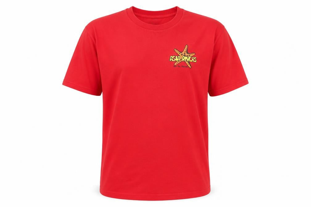 Mens UK Size L Manga Red  T-Shirt