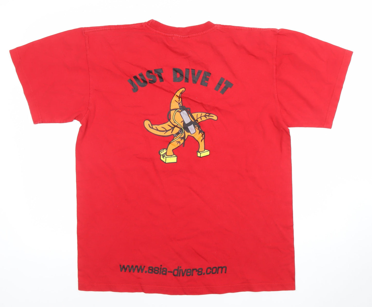 Mens UK Size L Manga Red  T-Shirt