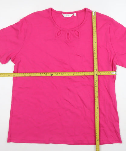 Womens UK Size L Isle Pink Basic T-Shirt