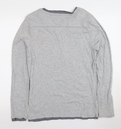 Tommy Hilfiger Men's Grey Henley Long Sleeve T-Shirt Size M