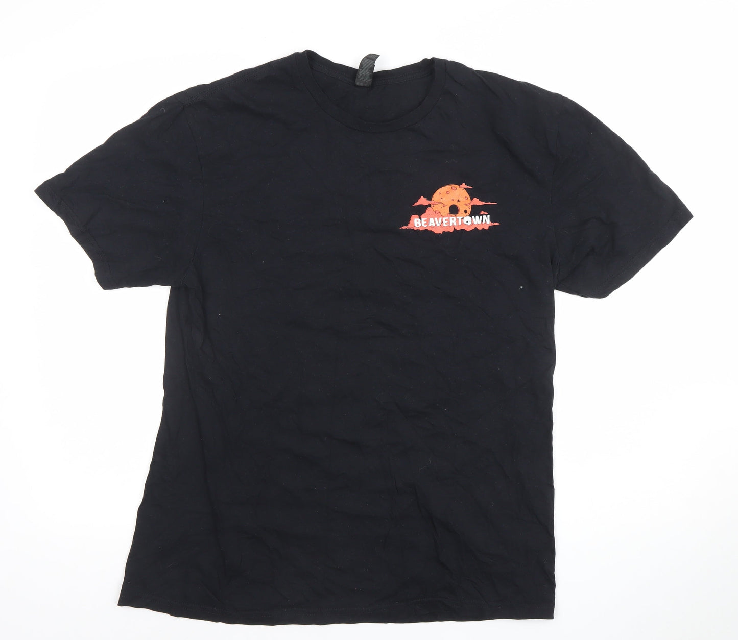 Mens UK Size L Gildan Black  T-Shirt