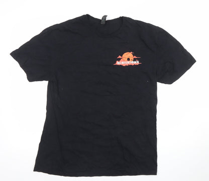 Mens UK Size L Gildan Black  T-Shirt