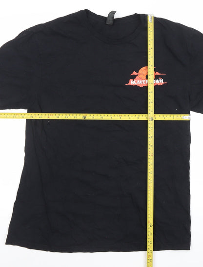 Mens UK Size L Gildan Black  T-Shirt