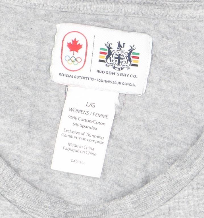 Womens UK Size L Hudson’s Bay Co. Grey Basic T-Shirt