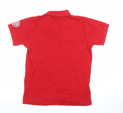 La Martina Boys Red Polo Shirt Porsche Team Logo 11-12 Years 100% Cotton