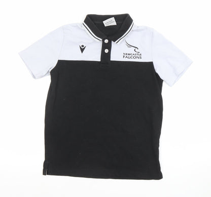 Boys UK Size 2XS Macron Black Basic Polo