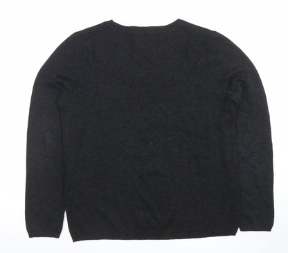 Hush Womens Black Star Pullover Jumper Size M Long Sleeve Knit