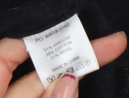 Hush Womens Black Star Pullover Jumper Size M Long Sleeve Knit