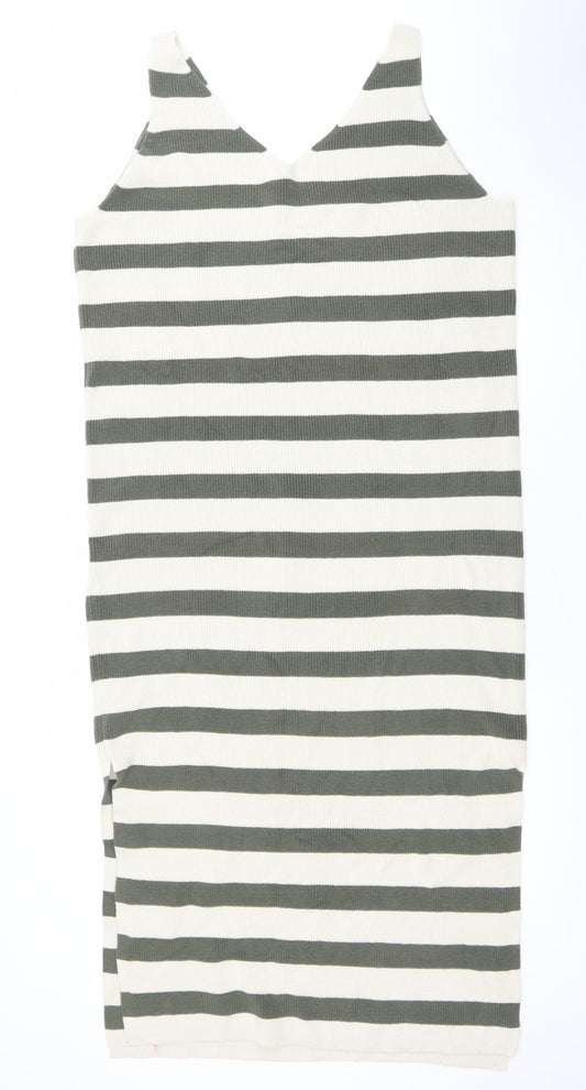 Marks and Spencer Women’s Multicoloured L Knit Striped Sleeveless Tank Dress