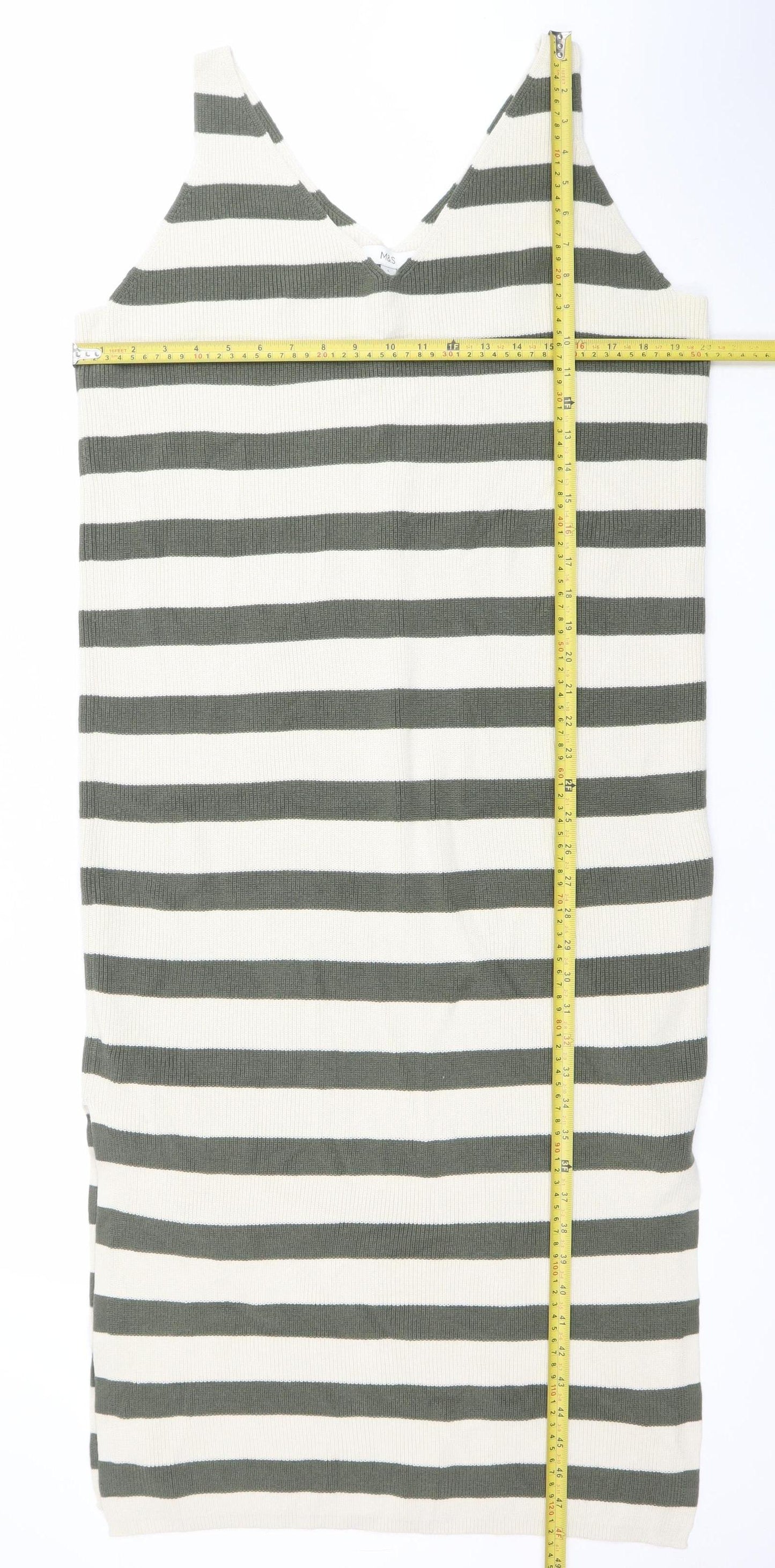 Marks and Spencer Women’s Multicoloured L Knit Striped Sleeveless Tank Dress
