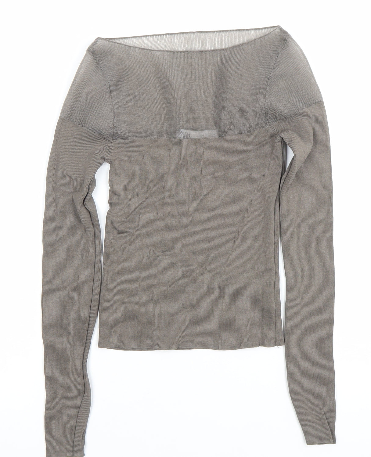 Womens UK Size S Zara Grey Basic Blouse