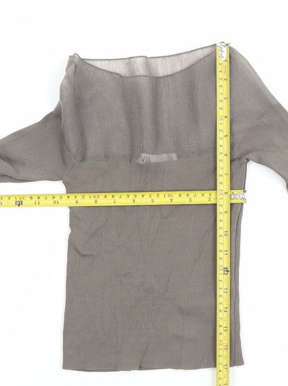 Womens UK Size S Zara Grey Basic Blouse