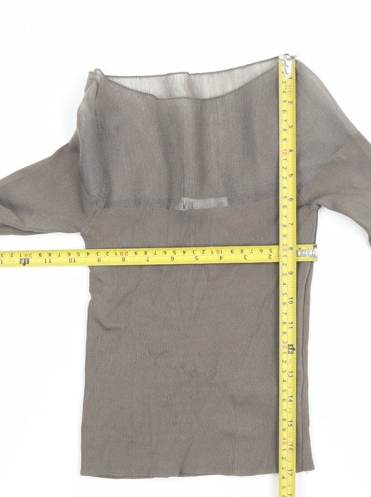 Womens UK Size S Zara Grey Basic Blouse