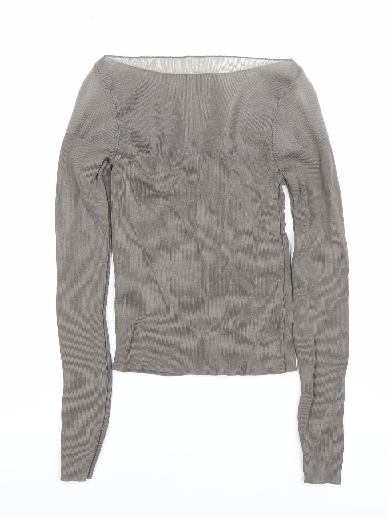 Womens UK Size S Zara Grey Basic Blouse