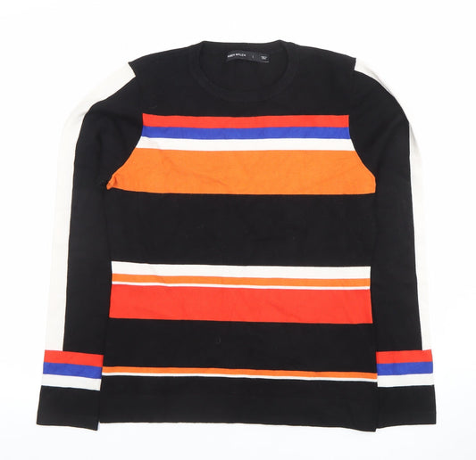 Karen Millen Women's Multicoloured Striped Knit Long Sleeve Top Size L