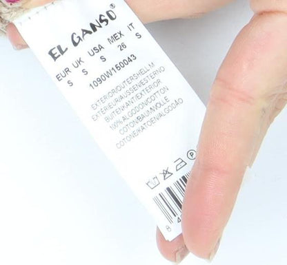 El Ganso Men's Beige V-Neck Cotton Jumper Size S