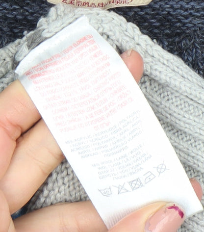 Tokyo Laundry Mens Grey Fair Isle Wool Blend Pullover Jumper M