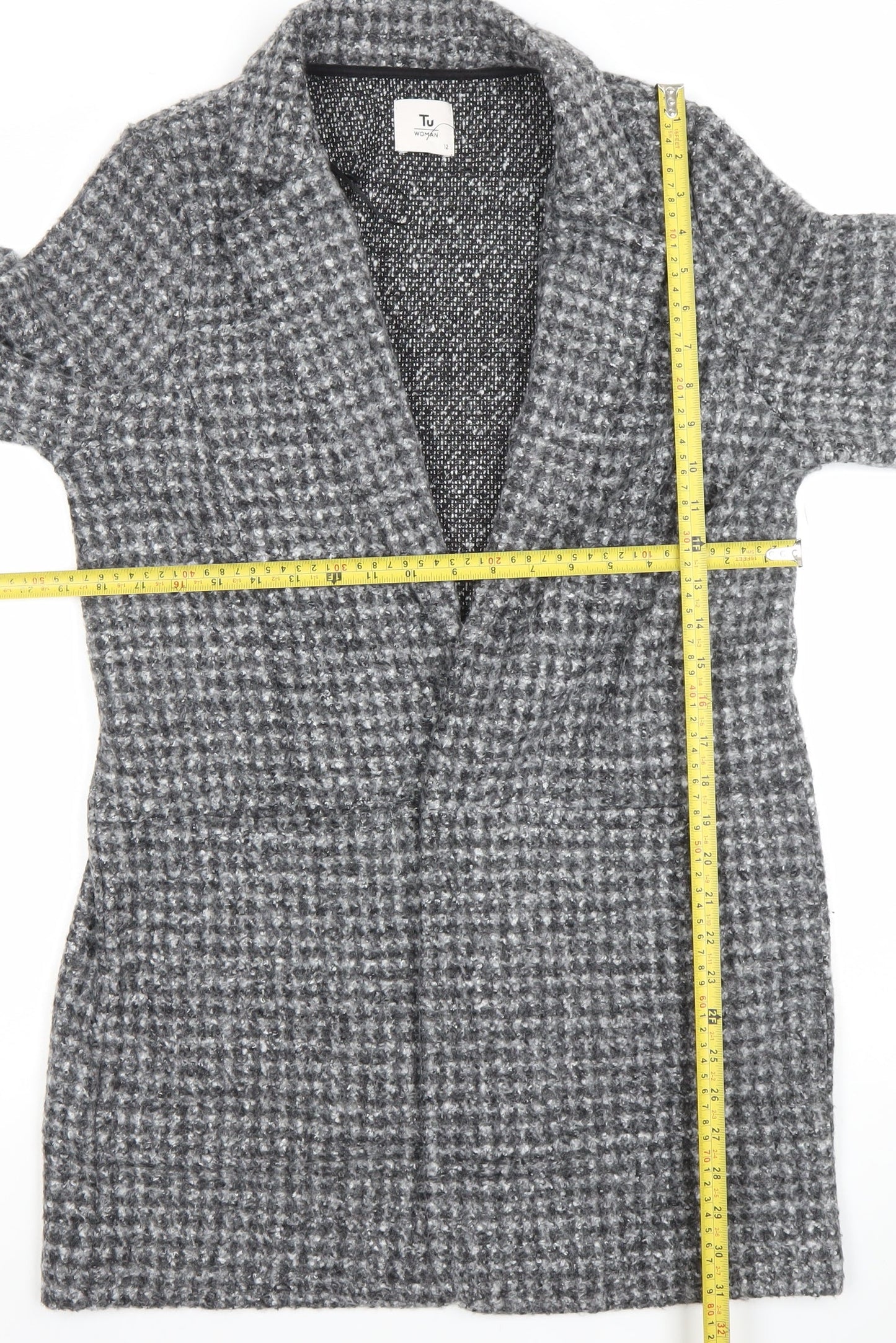 Womens UK Size 12 TU Grey Overcoat
