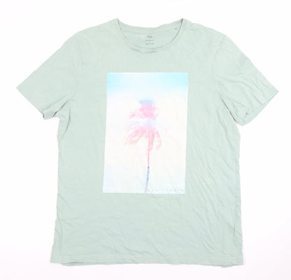 Mens UK Size L Marks and Spencer Green  T-Shirt