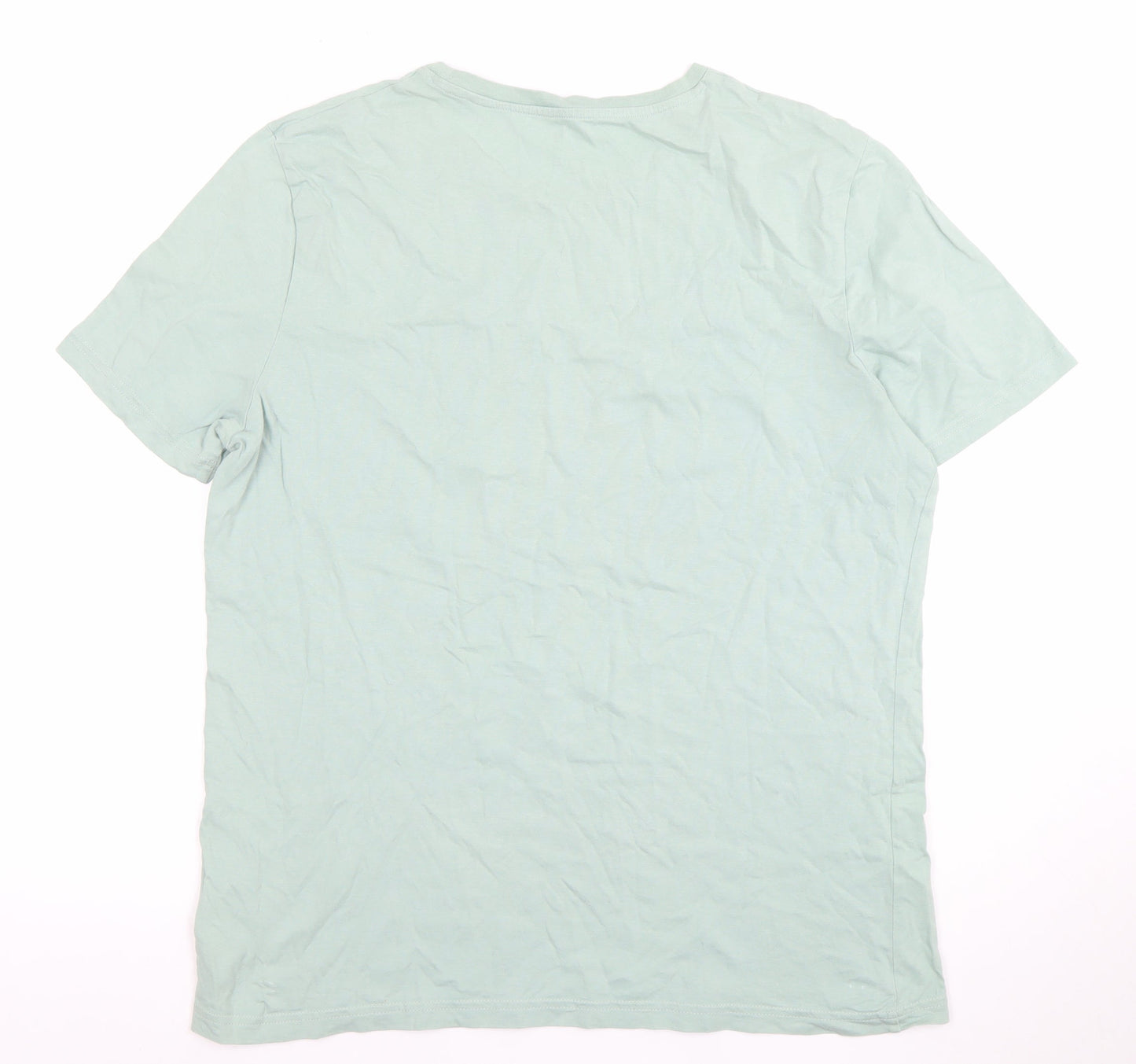 Mens UK Size L Marks and Spencer Green  T-Shirt