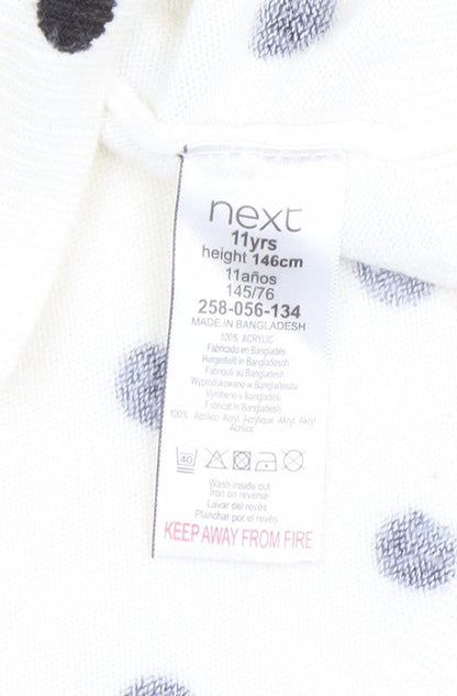 Girls UK Size 11 Years NEXT Ivory Pullover Jumper