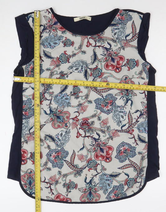 Womens UK Size M Oasis Multicoloured Tunic Blouse