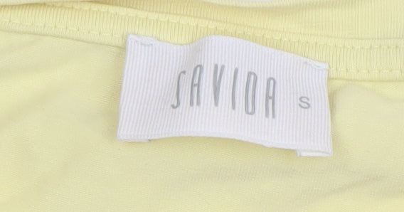 Womens UK Size S Savida Yellow Basic T-Shirt