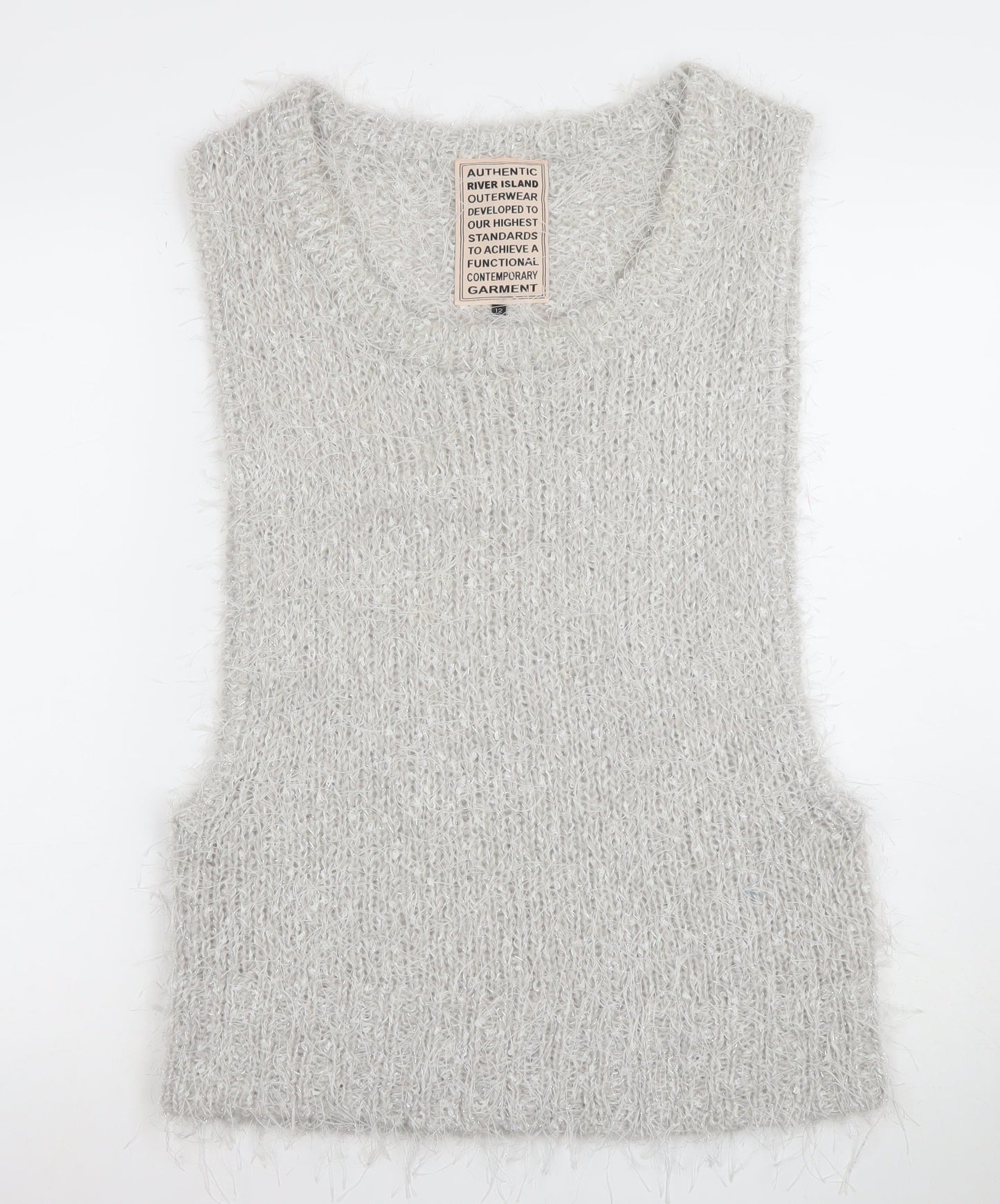 Womens UK Size 12 River Island Grey Vest Jumper