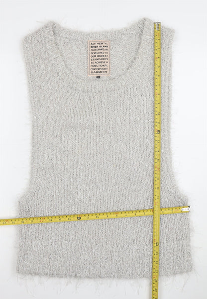 Womens UK Size 12 River Island Grey Vest Jumper