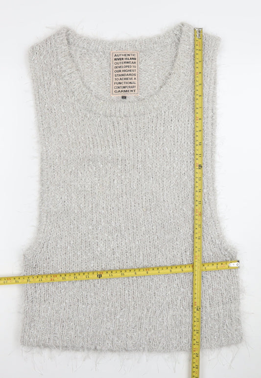 Womens UK Size 12 River Island Grey Vest Jumper