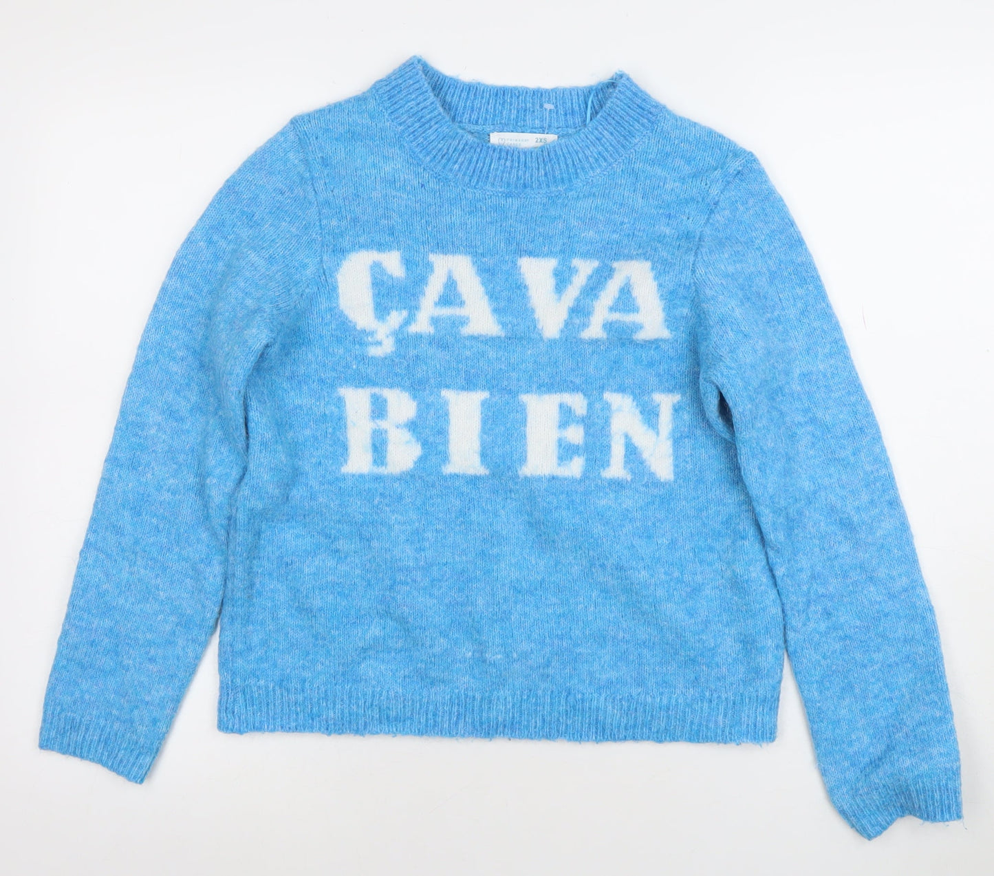 Primark Women Blue 2XS Crew Neck Pullover Jumper