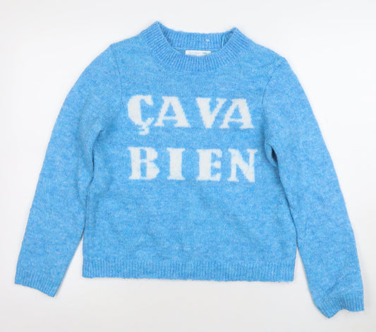 Primark Women Blue 2XS Crew Neck Pullover Jumper