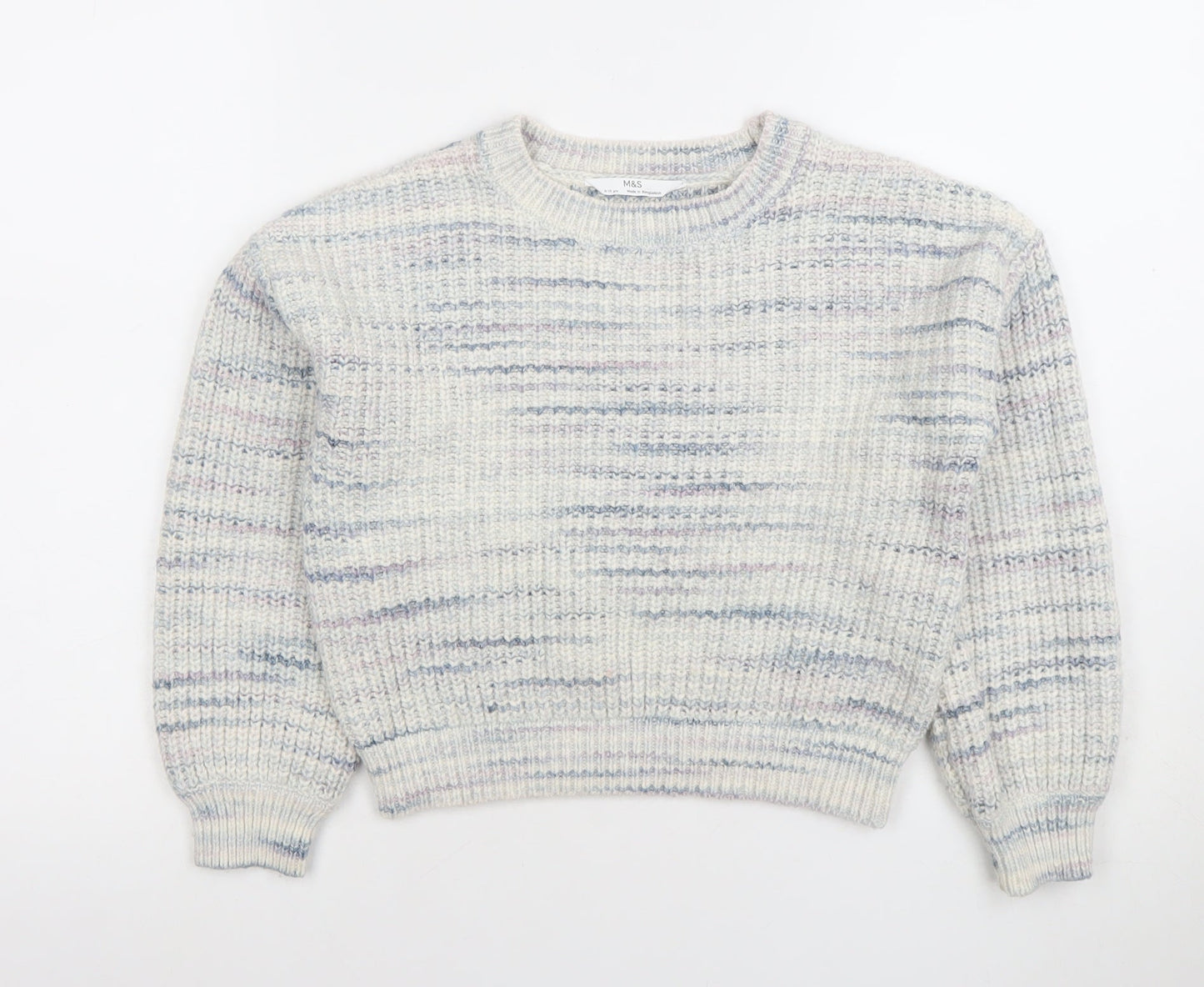 Marks and Spencer Girls Multicoloured Knit Pullover Jumper 9-10 Years