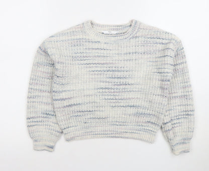 Marks and Spencer Girls Multicoloured Knit Pullover Jumper 9-10 Years