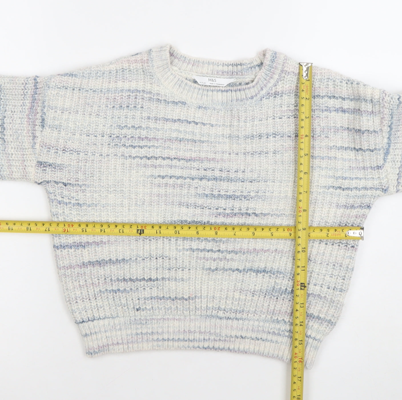 Marks and Spencer Girls Multicoloured Knit Pullover Jumper 9-10 Years