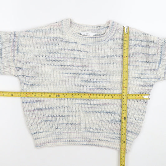Marks and Spencer Girls Multicoloured Knit Pullover Jumper 9-10 Years