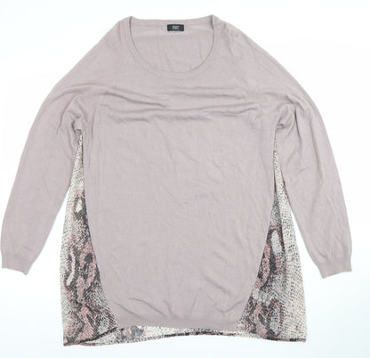 F&F Women’s Purple Snake Print Long Sleeve Tunic Top Size 18