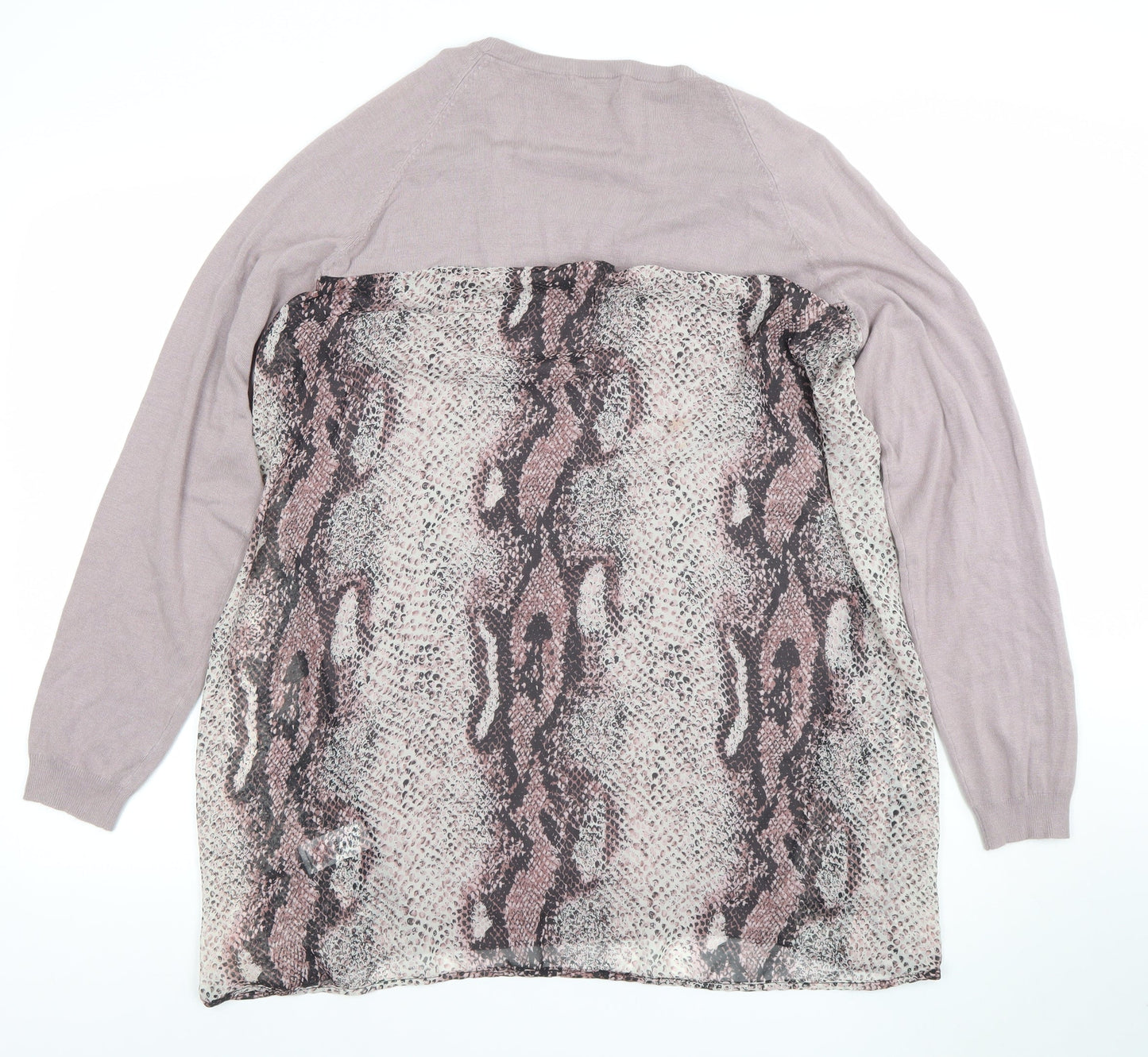 F&F Women’s Purple Snake Print Long Sleeve Tunic Top Size 18