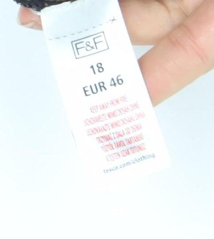 F&F Women’s Purple Snake Print Long Sleeve Tunic Top Size 18