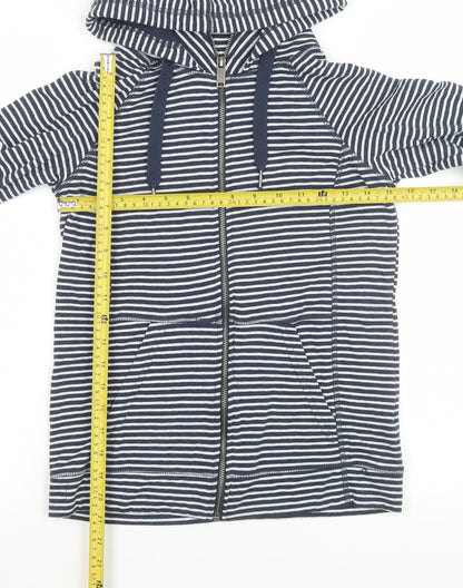 Mountain Warehouse Women's Blue Striped Hooded Zip Jacket Size 8