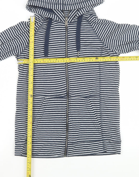Mountain Warehouse Women's Blue Striped Hooded Zip Jacket Size 8