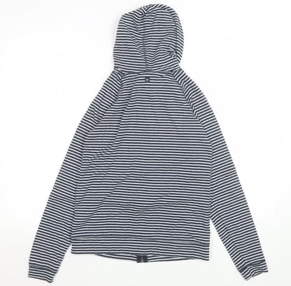 Mountain Warehouse Women's Blue Striped Hooded Zip Jacket Size 8
