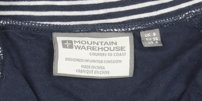 Mountain Warehouse Women's Blue Striped Hooded Zip Jacket Size 8