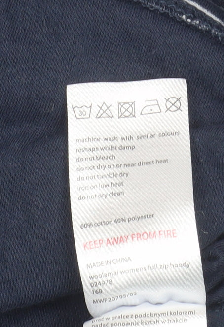 Mountain Warehouse Women's Blue Striped Hooded Zip Jacket Size 8