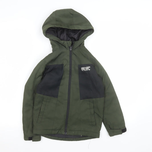 Boys UK Size 8 Years JACK & JONES Green Puffer Jacket