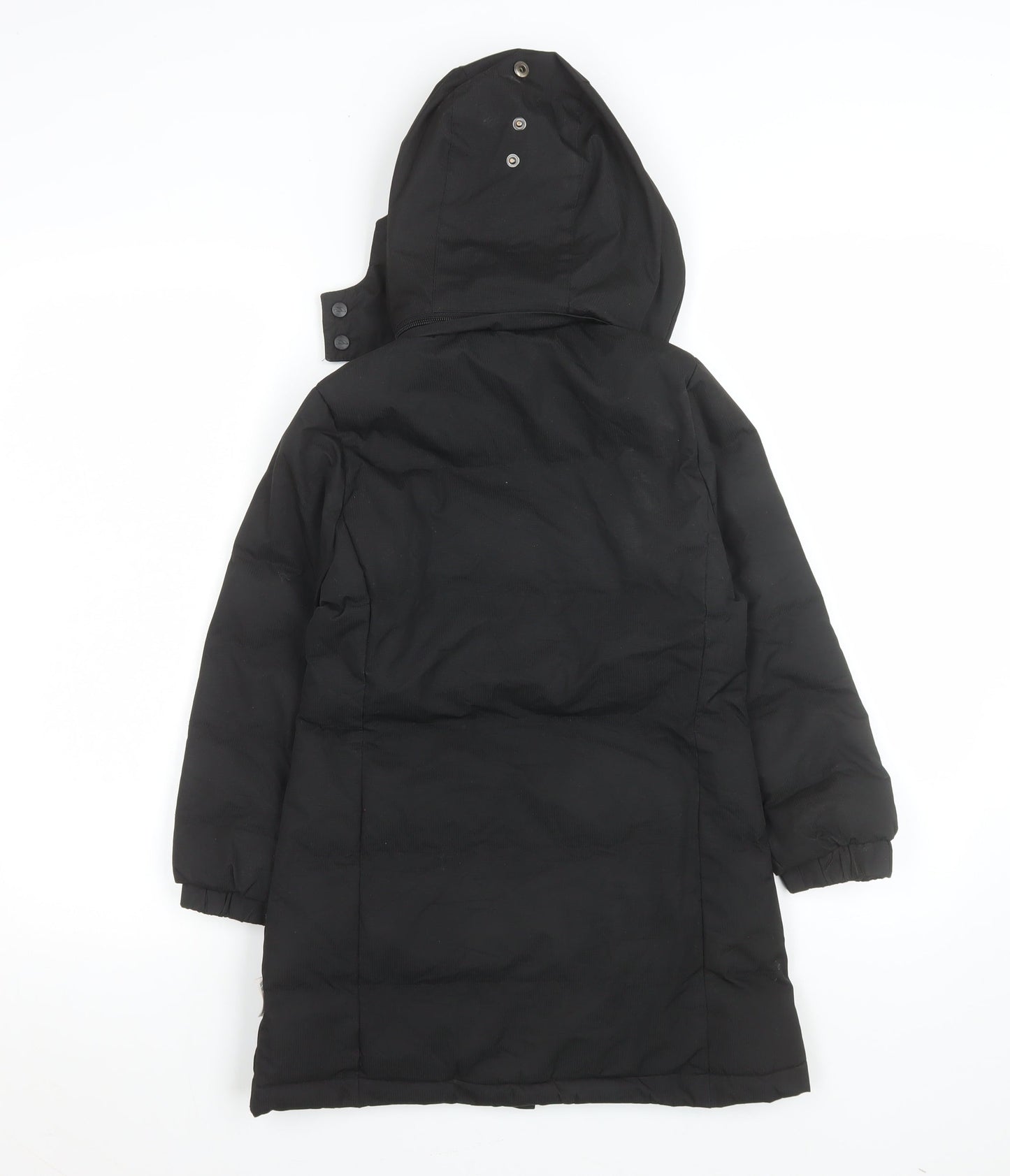 Trespass Girls Black Waterproof Hooded Long Puffer Coat 5-6 Years