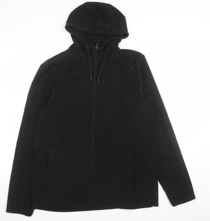 Mountain Warehouse Womens Black Fleece Hooded Jacket L Full Zip